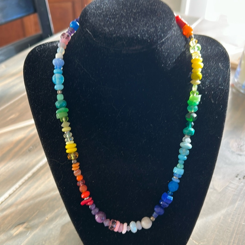 OAK colorful rainbow necklace.